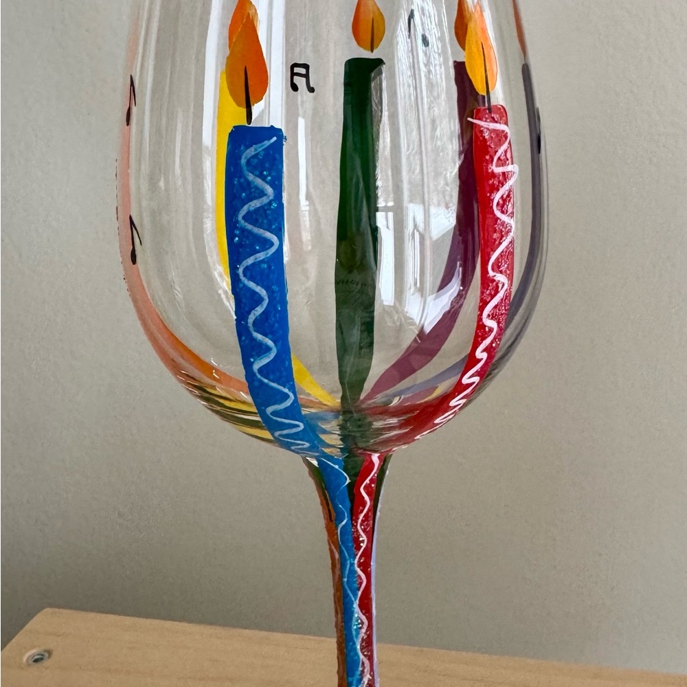 Lolita Multicolor Candle Art Wine Glass
